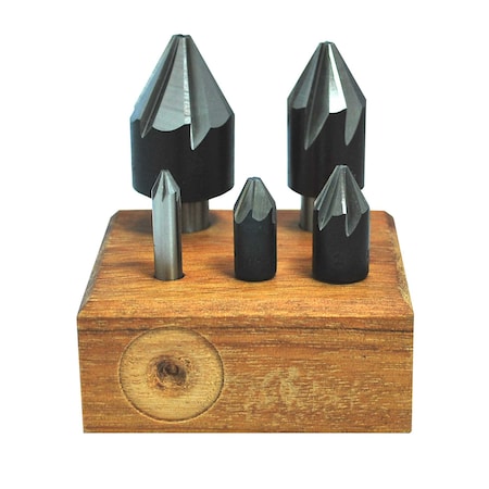 Stm 5pc 82Deg 6Flute HSS Machine Countersink Set 120877
